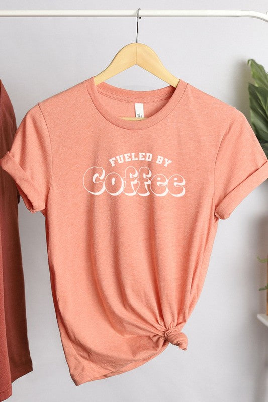 Fueled By Coffee Graphic Tee Sky Thistle