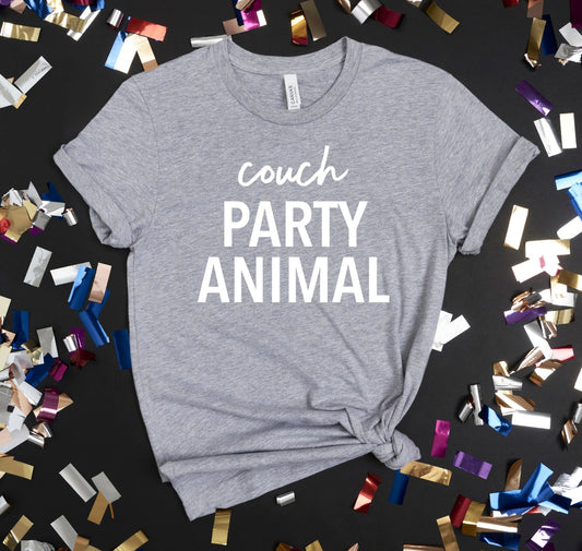 Couch Party Animal T-shirt - Light Heather Gray Apricot Aion