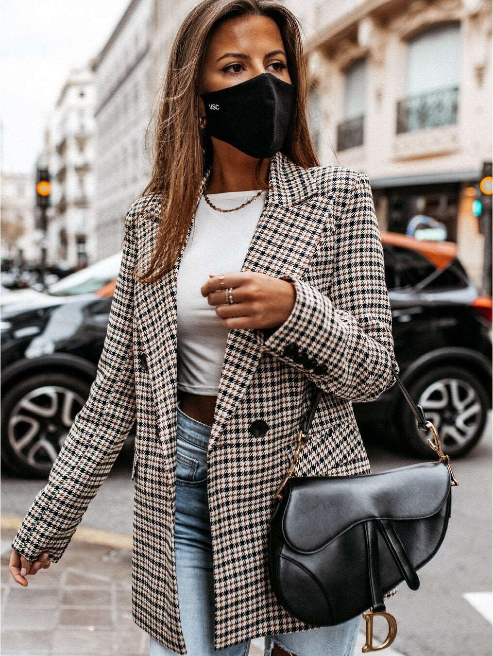 Women's Casual Long Sleeve Lapel Button Slim Work Office Blazer Jacket Datolite