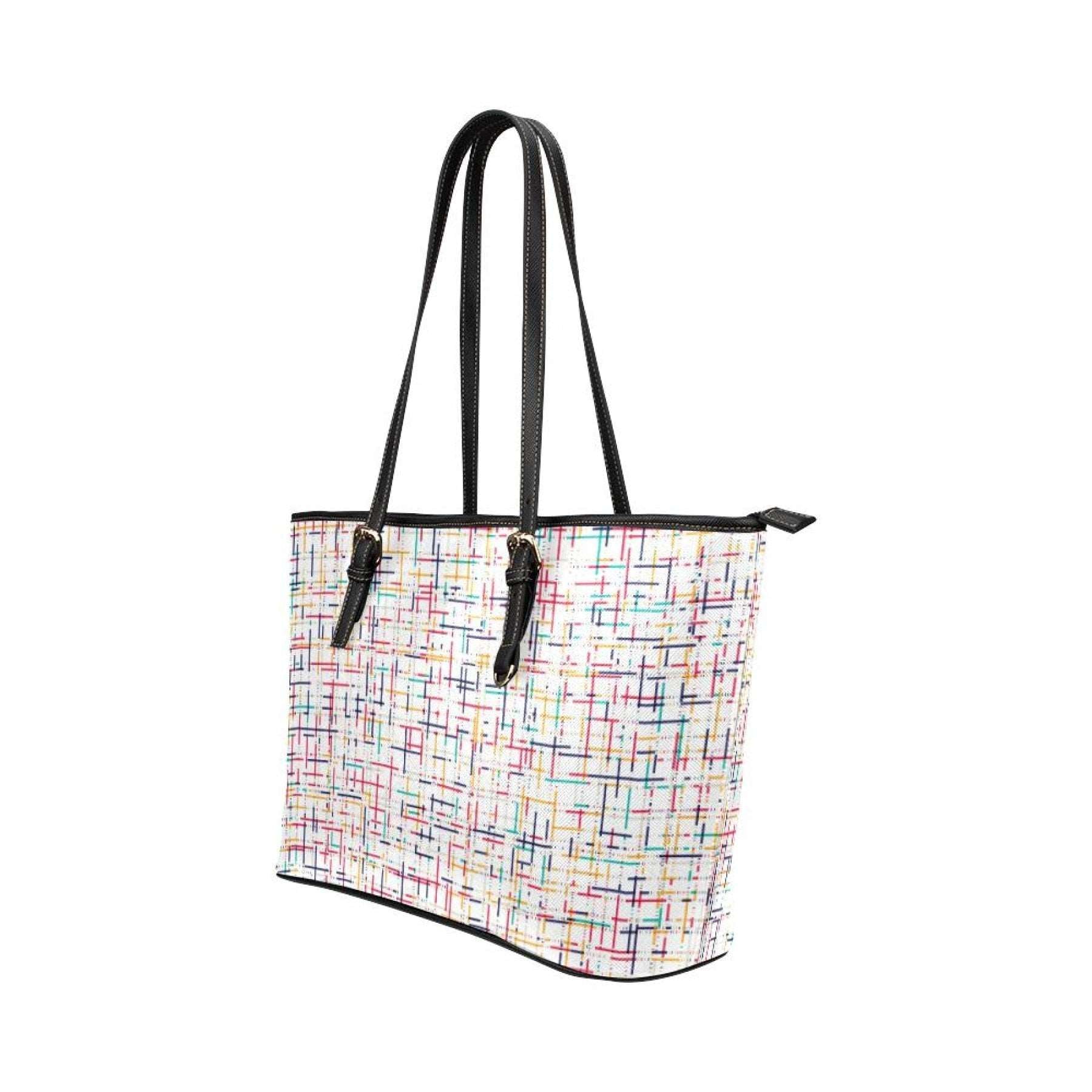Tote Bags, White Colorful Stripes Style Bag Grey Coco