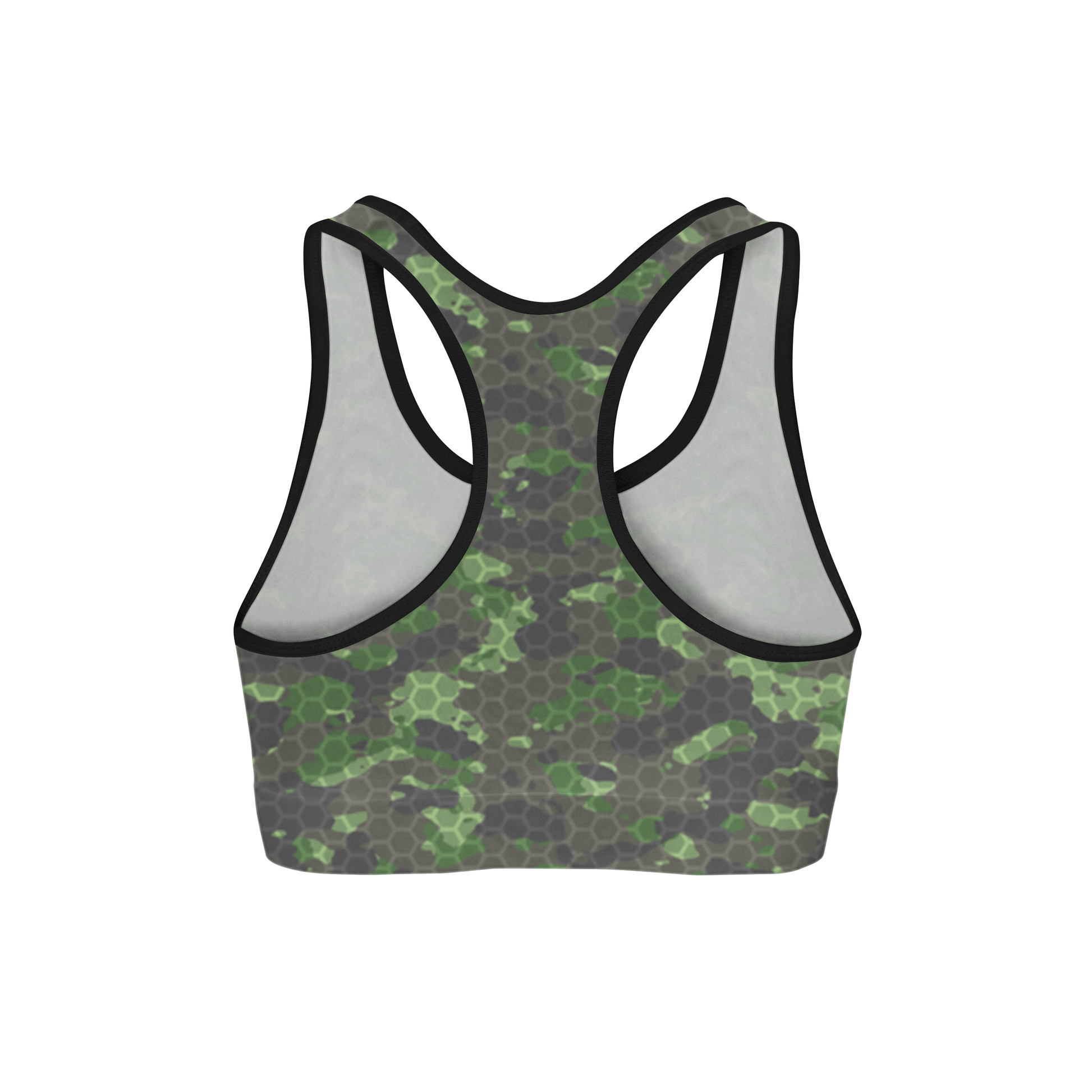 Army Hex Camo Sports Bra Orange Poppy