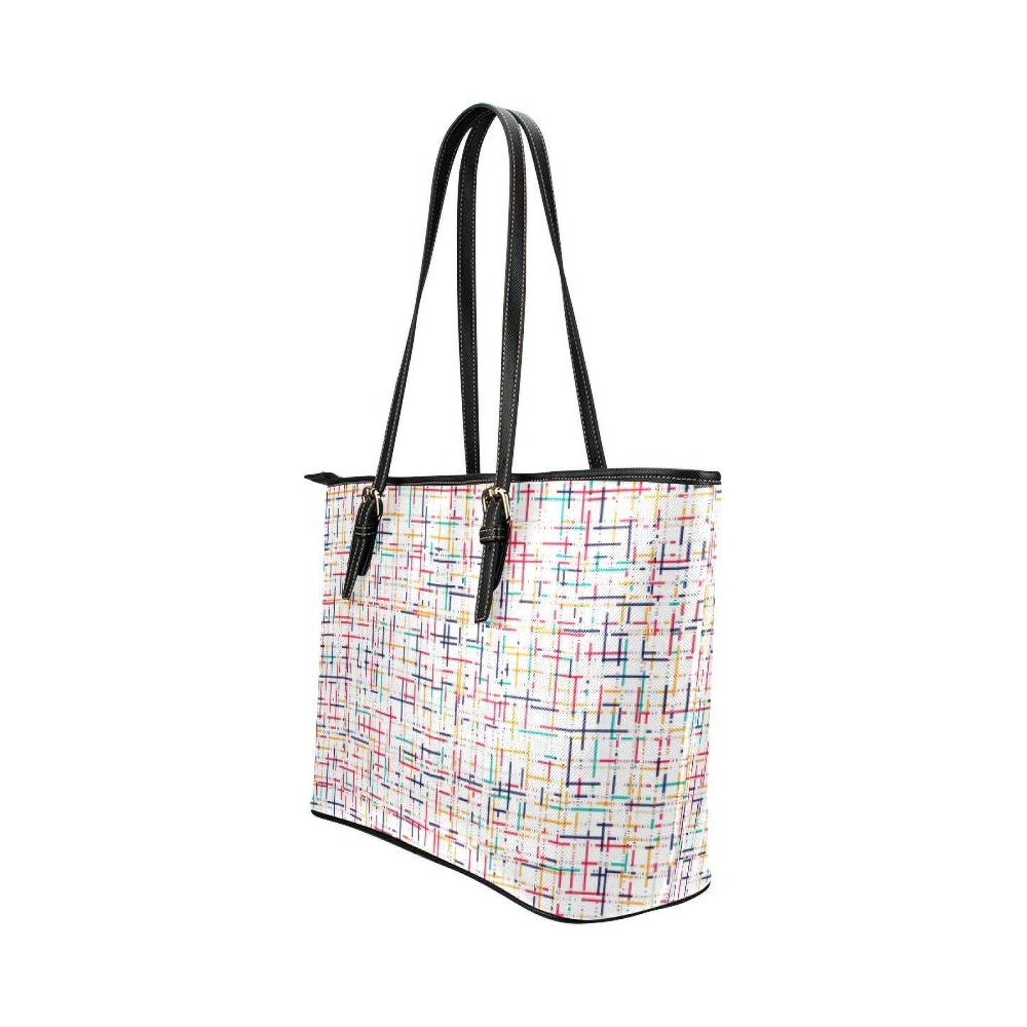 Tote Bags, White Colorful Stripes Style Bag Grey Coco