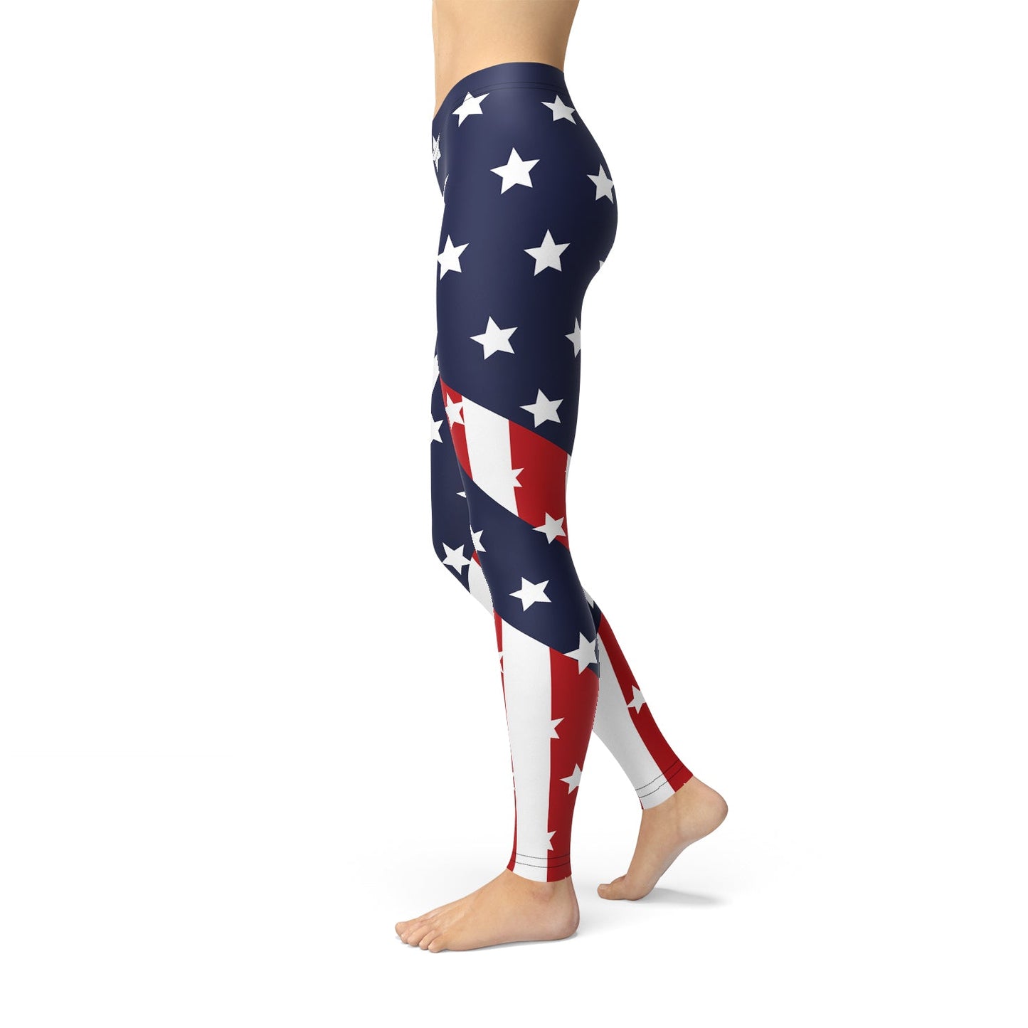Womens American Flag Leggings Maroon Sooty